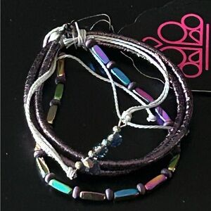 Paparazzi Iridescent and Purple Bracelet Set